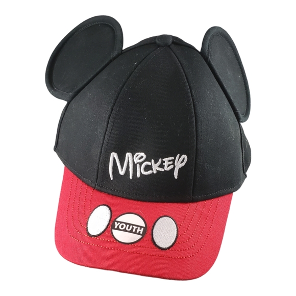 Disney Youth It's Mickey Ear Baseball Cap Hat, Black Red - Picture 2 of 7